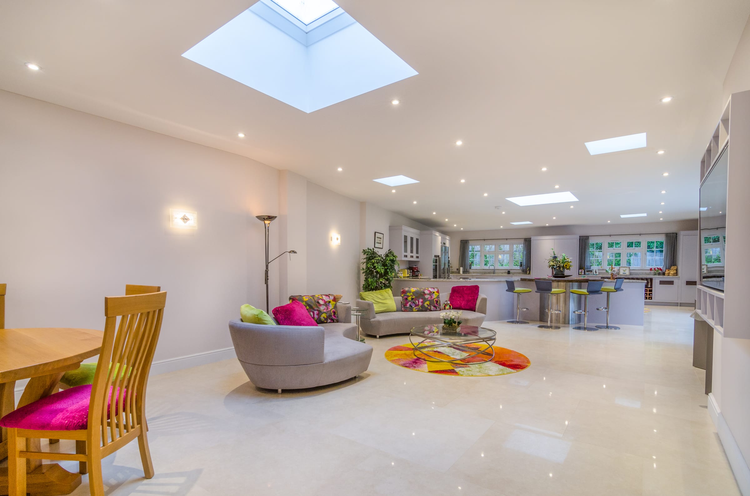 HXL Construction. Skylit open-plan kitchen-living, Vicarage Way.